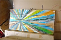 Sunburst Artwork on Cedar Wood 36x18