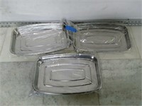 Qty (3) Stainless Steel Toaster Oven Pan
