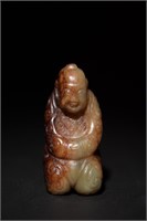 Chinese Jade Figure of Kneeling Man, Song