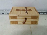 Handmade Wooden Bible Box  (8" W x 6" D x 3.5" T)