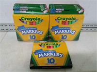 Qty (13) Crayola Original Broad Line Markers 10 Ct