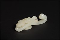 Chinese White Jade Goose Hook, 18th C# or Earlier