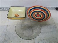 Qty (3) Glass/Ceramic Serving Dishes