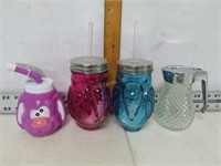 Qty (4) Assorted Drink Containers