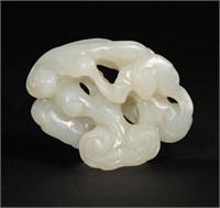 Chinese White Jade Lingzhi Toggle, 18-19th C#