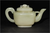 Chinese Carved Jade Teapot, 18-19th C#