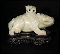 Chinese Jade Chilong Water Coupe, Ming