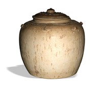Chinese White Covered Jar w/ 6 Handles, Tang