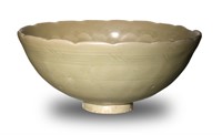 Chinese Yaozhou Bowl w/ Incised Flowers, Song/Yuan