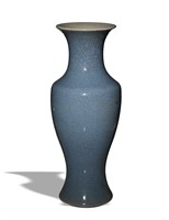 Chinese Blue Ge Glaze Vase, 19th C#