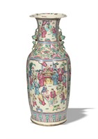 Chinese Famille Rose Floor Vase, Late Qing