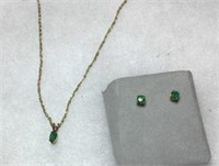 Emerald Necklace & Earrings, Delicately Desingned