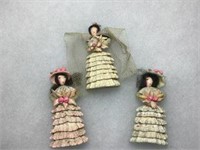 3 Shell Dolls - Vintage Wedding Set