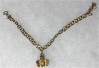 10kt Gold Charm Bracelet w/ 10kt Totem Bird
