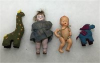 Hand Painted Porcelain Dolls w/ Real Hair