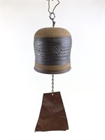 Vintage Eckels Pottery Wind Chime w/ Copper