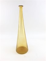 19.5" Mid-Century Modern Yellow Glass Vase