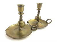 Vintage Pair of Brass Pendulum Candlesticks