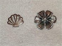 2 Sterling Silver Brooches