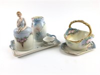 6 Piece Antique Hand Painted China Lot
