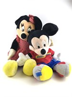 Vintage Disney Large Mickey & Minnie Plush Dolls