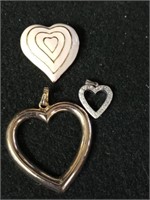 3 heart pendants for your necklace