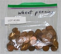 BAG OF APPROX. 130 MIXED DATE LINCOLN WHEAT CENTS