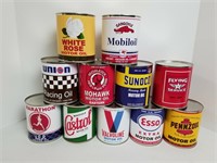 Lot Of 11 Reproduction Oil Cans