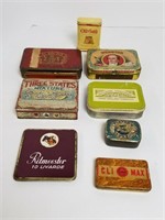 8 Vintage Smaller Tobacco Tins