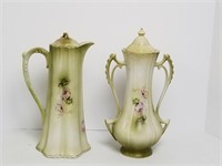 Vintage Tall Handpainted Nippon Vase & Pitcher