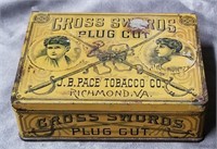 "Cross Swords" Plug Cut Tobacco Tin