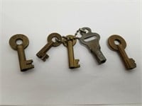 Lot Of 5 Vintage Railroad Keys