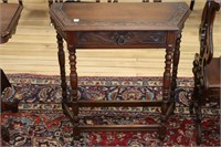 CARVED HALL TABLE WITH DRAWER 30X13X29