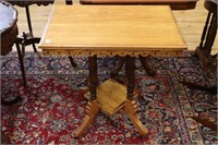 CARVED EAST LAKE PARLOR TABLE 28X19X27