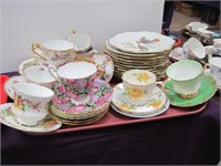 12 cups and  saucers,  bird plates