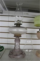 LARGE WHITE-FLAME OIL LAMP 22"