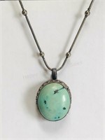Large Cabochon Turquoise In Silver