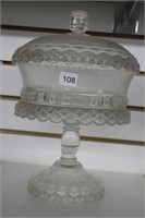 CUT CRYSTAL COVERED DISH 12"