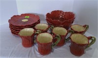Red Flower Dishes