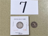 1854 & 1886 Seated Silver Dimes