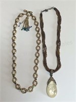 Large Link Chain & Tear Drop Pendant