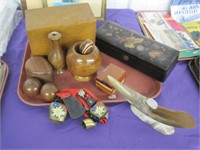 woodenware, horn ashtray laquer box
