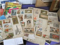 190 trade cards glued on sheets