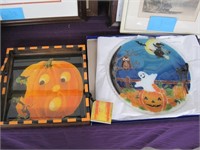 Halloween tray and glass plate