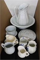 LOT OF CREAMERS, PITCHERS, ETC.