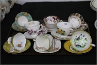 LOT OF 8 ASSORTED TEA CUPS AND SAUCERS