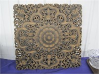 carved wood grate/decoration 23" x 23" x1" thick