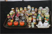 LOT OF MOSTLY PAINTED SALT AND PEPPER SHAKERS
