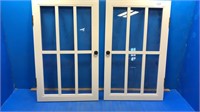 2 white wood project doors