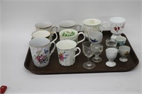 LOT OF EGG CUPS AND MUGS